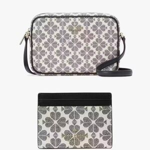 Kate Spade Black and White Floral Crossbody Bag
